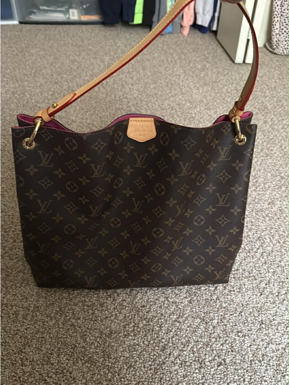 Louis Vuitton Monogram Shoulder Bag - Brown with Pink Interior